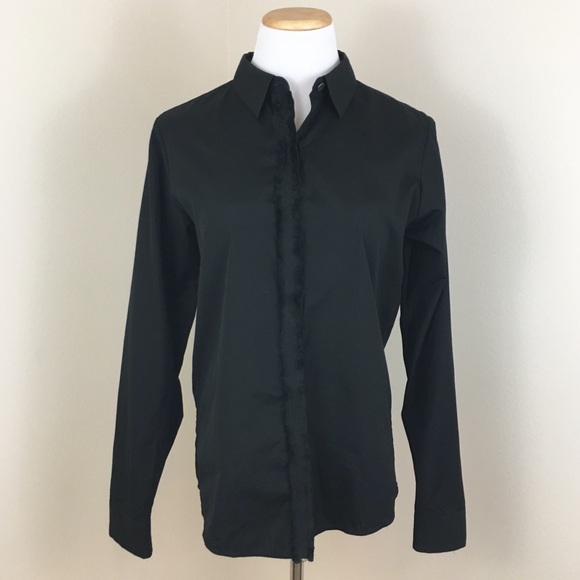 Theory Tops - Theory Black Long Sleeve Button Down Shirt
